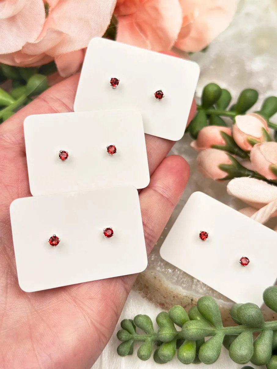 925 Silver Crystal Birthstone Earrings