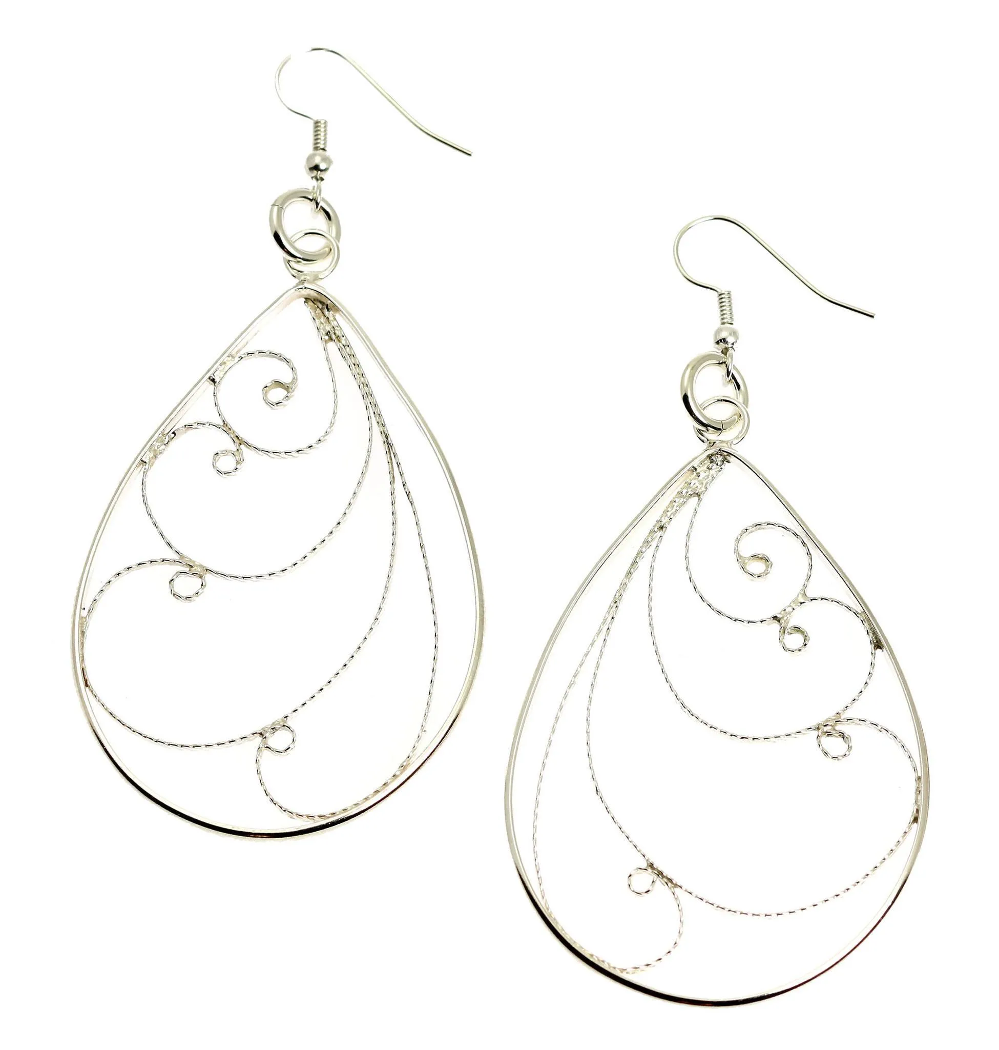Sterling Silver Filigree Scroll Earrings